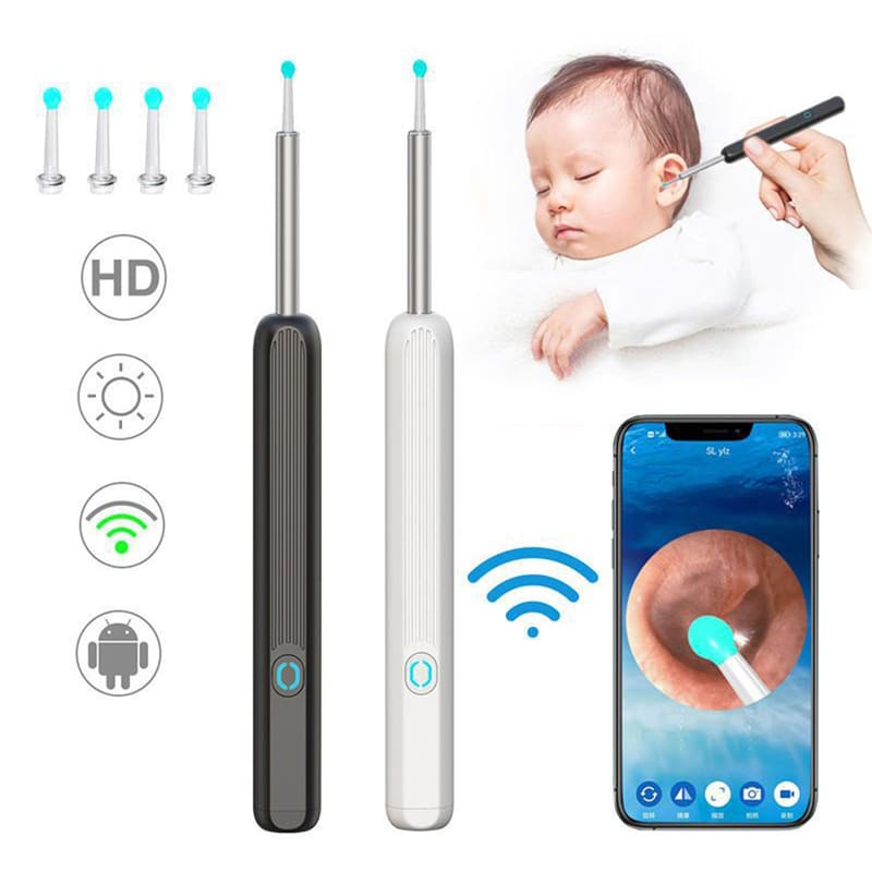 Limpiador de oídos con cámara recargable USB