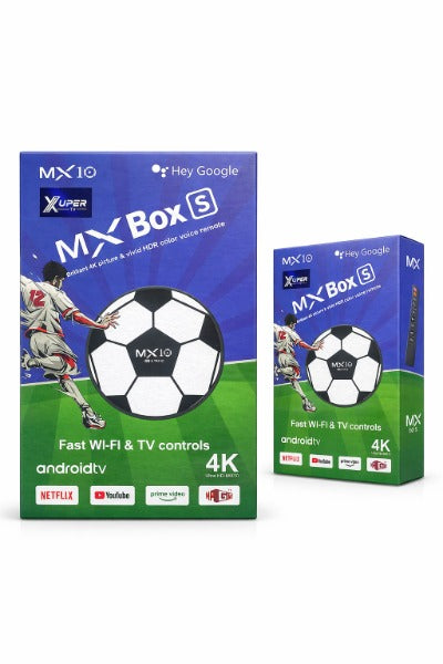 TV BOX MUNDUALISTA CON COMANDO DE VOZ Y PUERTO LAN-WIFI 2,4 5G ANDROIDE