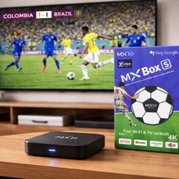 TV BOX MUNDUALISTA CON COMANDO DE VOZ Y PUERTO LAN-WIFI 2,4 5G ANDROIDE