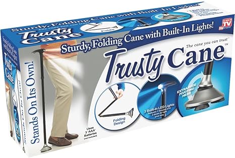 Bastón Ortopédico Plegable Apoyo Caminar Linterna Luz Led