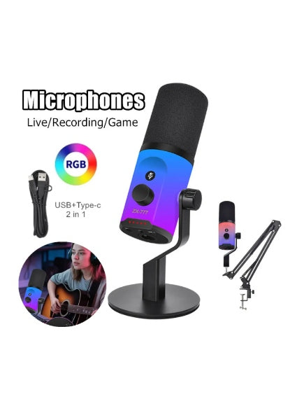 Microfono de escritorio dinámico RGB USB/XLR