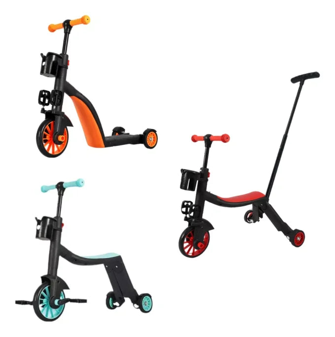 Triciclo Monopatín Bicicleta Iniciación Scooter 3 En 1 Con guía
